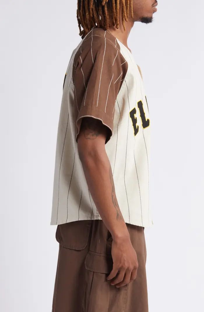 Logo Linen Blend Baseball Jersey | Nordstrom