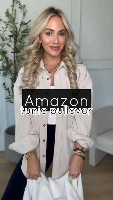 Amazon tunic pullover. 
Wearing a small in the top, and xs in the leggings. All run tts.
//


Amazon fashion. Amazon outfits. Amazon sweater. Women’s clothing. Women’s fashion. Fall sweater. Cozy pullover. Cozy sweater. 

#LTKstyletip #LTKSeasonal #LTKfindsunder100