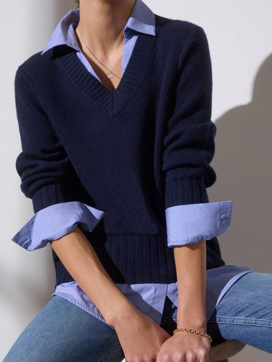 Brochu Walker | Women's Arden Looker in Navy with Oxford | Brochu Walker