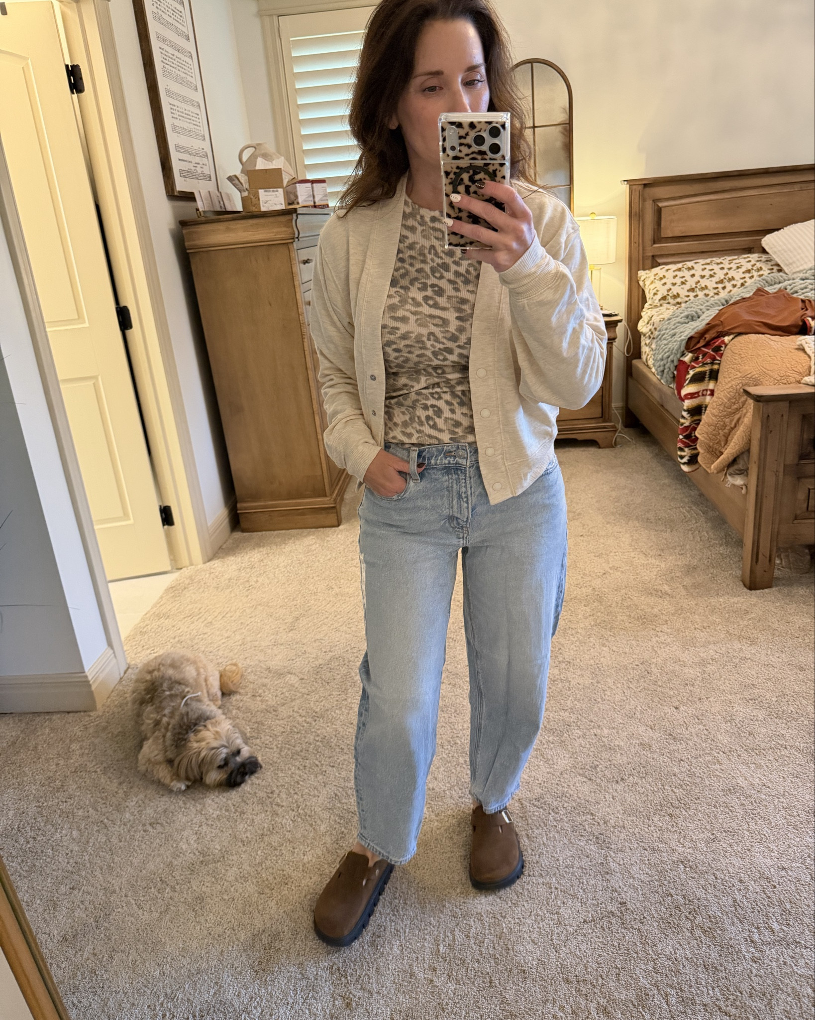 Love this layered fall look from @Aerie and @AE paired with platform clog birks @HSN

Size 2 jeans and small top and extra small jacket 

#LTKStyleTip #LTKPetite #LTKShoeCrush