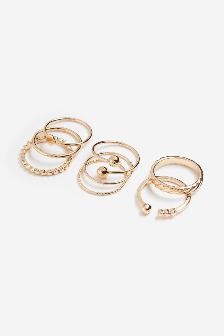 8-pack Rings - Gold-colored - Ladies | H&M US | H&M (US + CA)