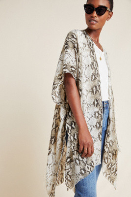 Regina Snake-Printed Kimono | Anthropologie (US)