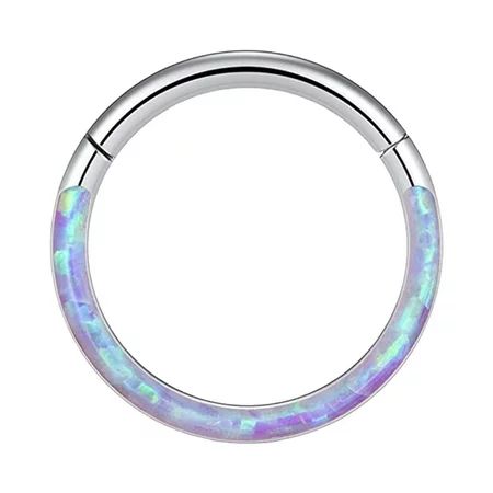 ZHIYU 16G Opal Septum Rings Hoop Nose Ring Lip Rings Stainless Steel Hinged Segment Ring Seamless Ri | Walmart (US)