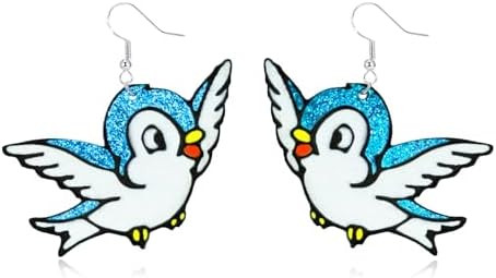 Snow White Inspired Blue Bird Earrings, Lightweight Acrylic Snow White Jewelry for Women, Snow Wh... | Amazon (US)