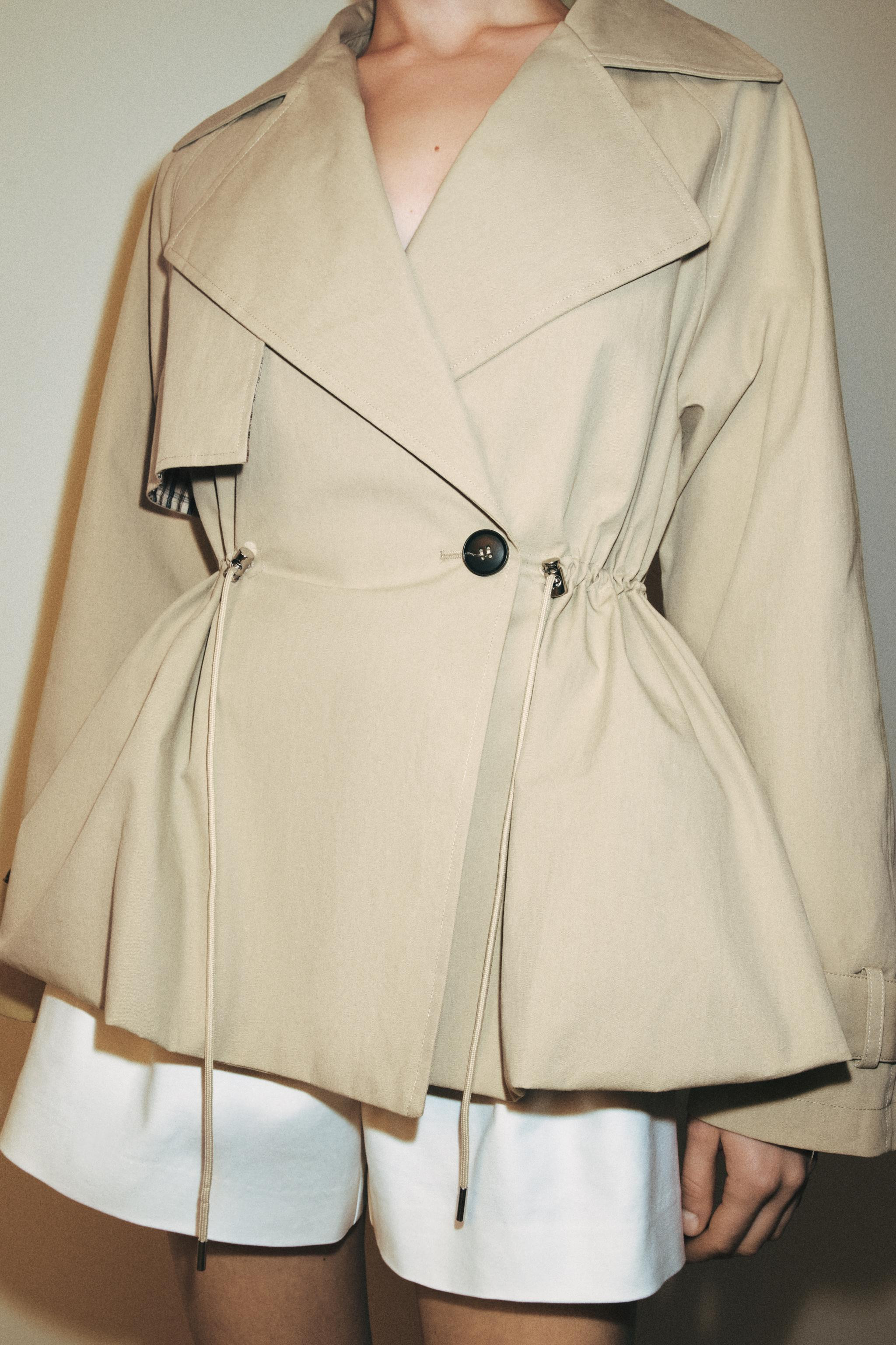 ADJUSTABLE WAIST CROPPED TRENCH COAT | Zara US