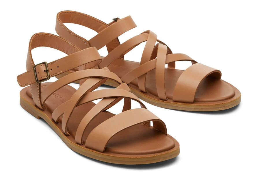 Women's Beige Sephina Strappy Leather Sandal | TOMS | TOMS (US)