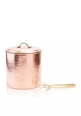 Old Dutch International, Ltd. Hammered Decor Copper Ice Bucket W/ Liner & Tongs - | Belk