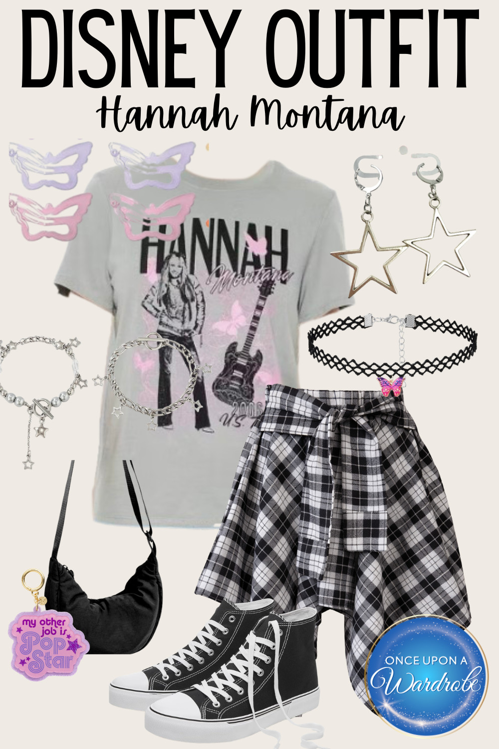 Hannah Montana inspired Disney outfit perfect for Disneyland and Disney Channel Nite ✨ This look mixes nostalgic Disney Channel style with comfortable, wearable pieces like a graphic tee, plaid skirt, and classic high top sneakers. Easy to recreate and perfect for a full park day or after dark event. Everything is linked to help you build your outfit. 

 #LTKootd #LTKmomlife #LTKTravel