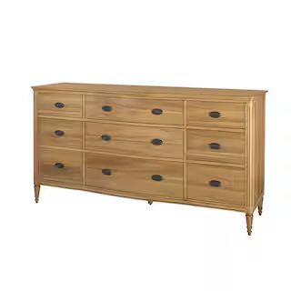 Ashdale 9-Drawer Patina Wood Dresser (66.5 in. W x 20 in. D x 35.5 in. H) | The Home Depot