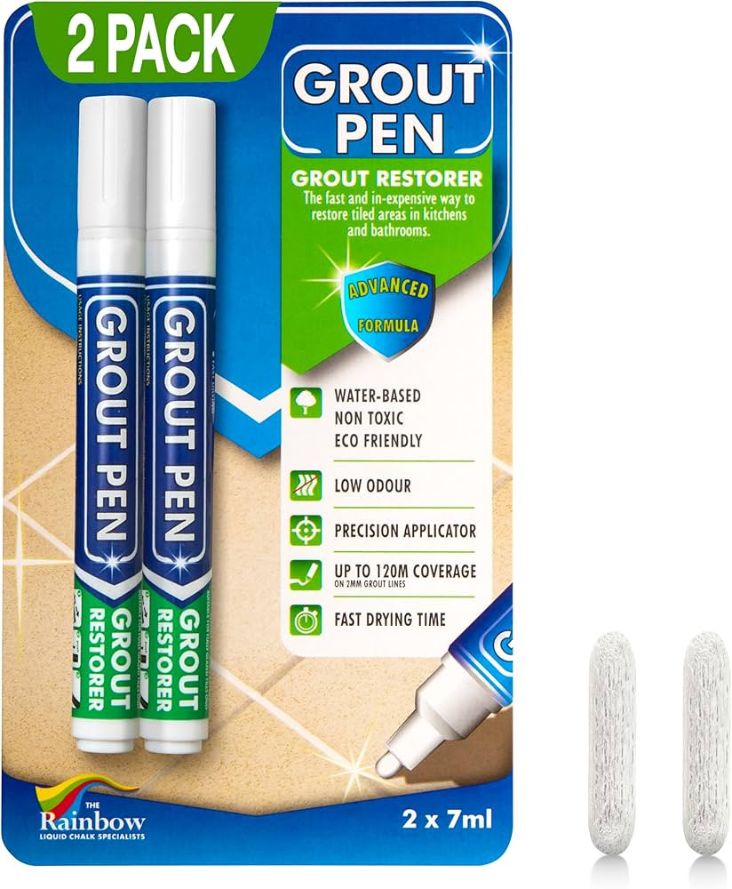 Grout Pen White Tile Grout Paint Marker: Waterproof Tile Grout Colorant and Sealer Pens for Clean... | Amazon (US)