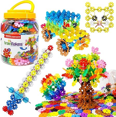 VIAHART BRAIN FLAKES 500 Piece Set, Ages 3+, Interlocking Plastic Disc Toy for Creative Building,... | Amazon (US)