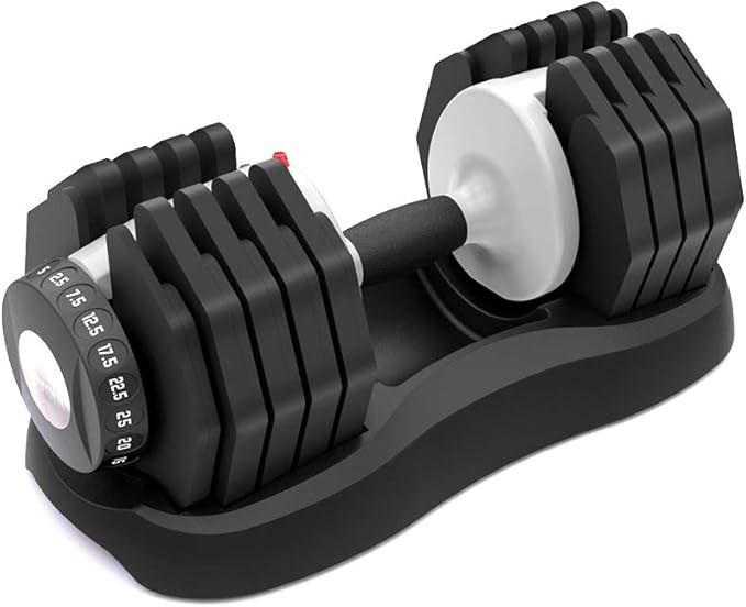 Ativafit Adjustable Dumbbell Fitness Dial Dumbbell with Handle and Weight Plate for Home Gym Note... | Amazon (US)