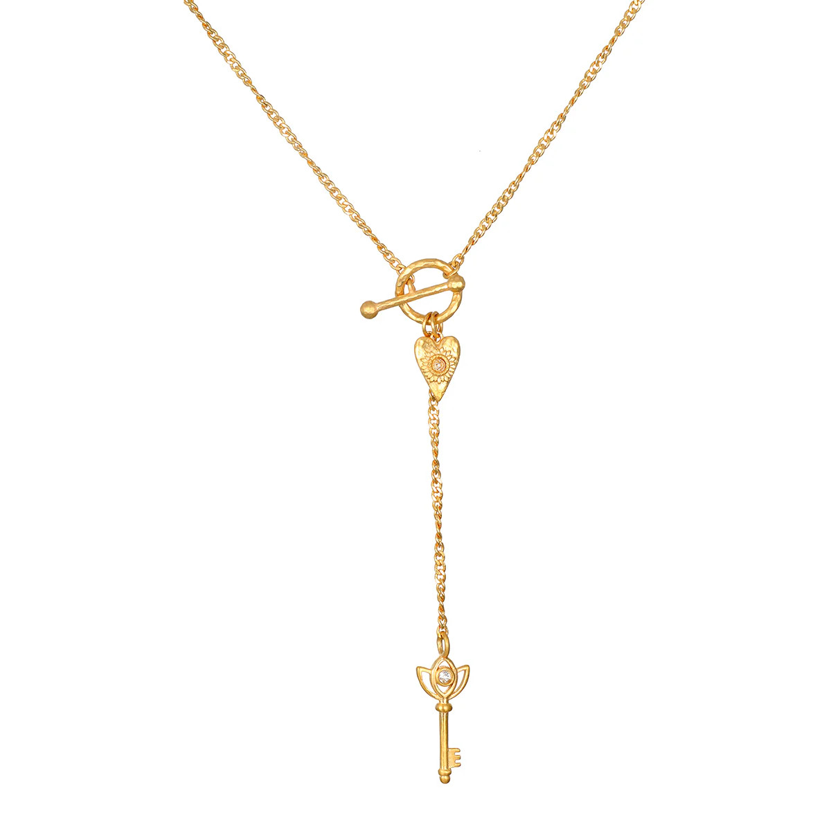 Promise to Love Heart Key Lariat Necklace | Satya Jewelry