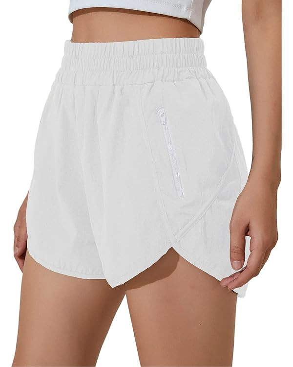 BMJL Women's Running Shorts Elastic High Waisted with Pockets, 2.5" Sporty Workout Quick Dry Athl... | Amazon (US)