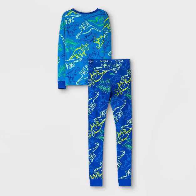 Boys' 2pc Dino Tight Fit Pajama Set - Cat & Jack™ Blue | Target