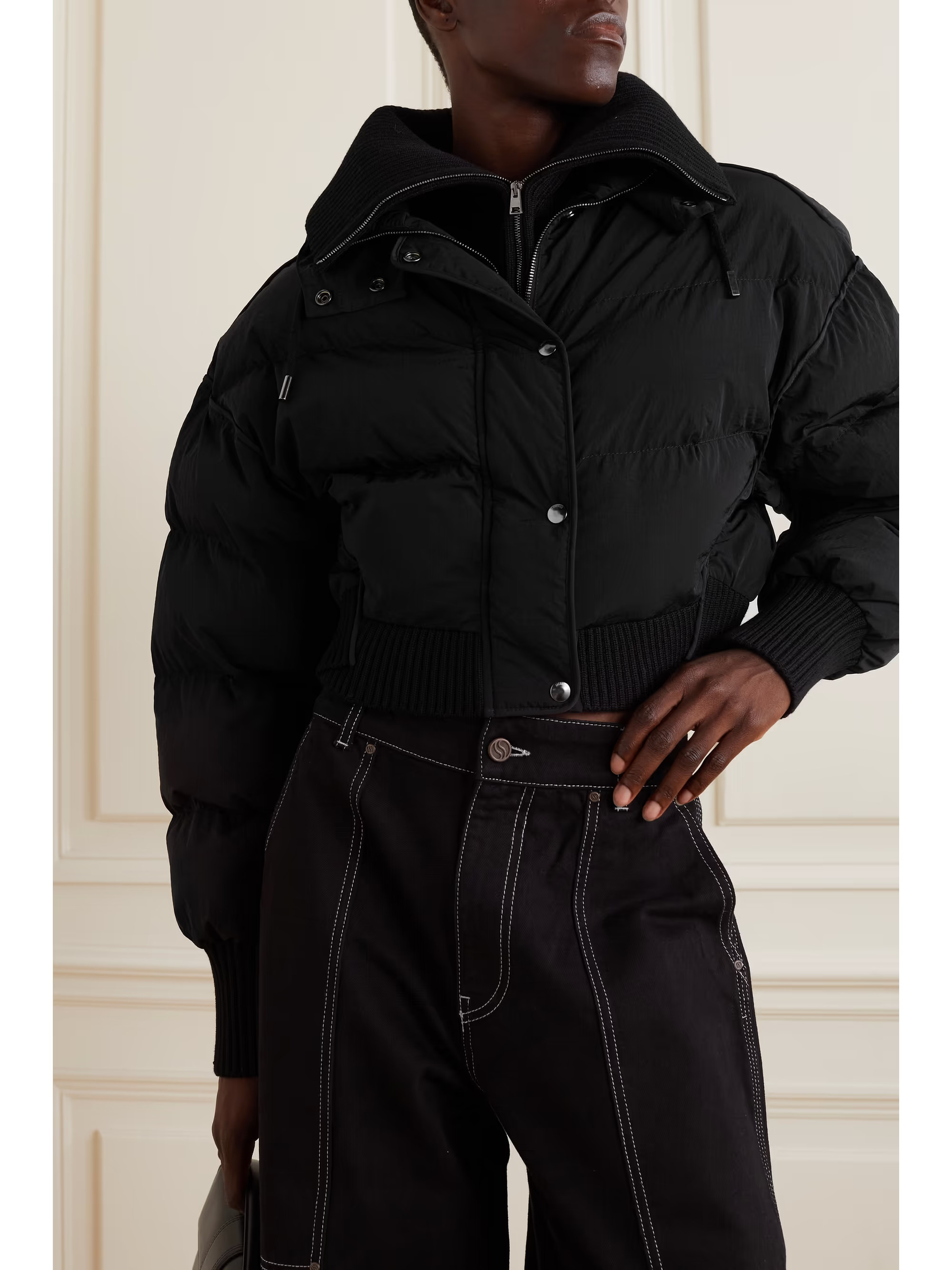 Caraco layered ribbed-knit and quilted shell jacket | NET-A-PORTER (UK & EU)