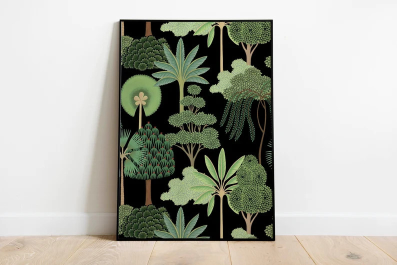 Forest Indian Art Floral & Nature Prints Living Room Decor | Etsy | Etsy (US)
