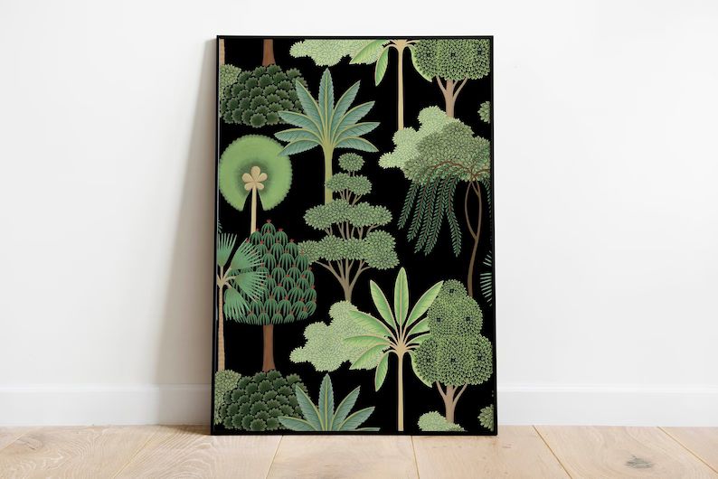 Forest Indian Art Floral & Nature Prints Living Room Decor | Etsy | Etsy (US)