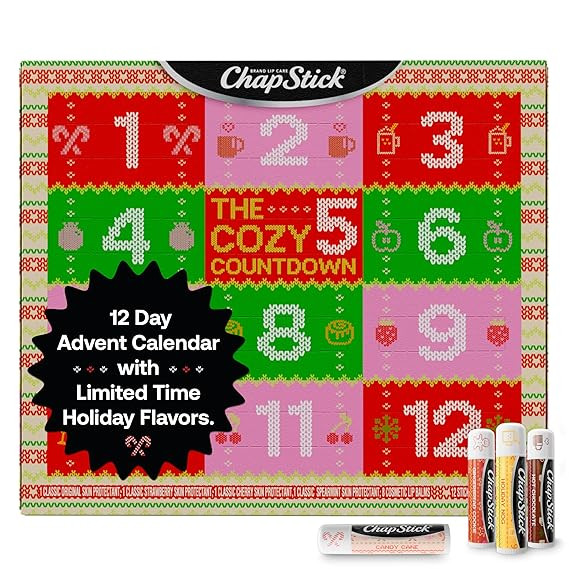 ChapStick 12 Days Advent Calendar Lip Balm Holiday Gift Set, Moisturizing Daily Lip Care For Dry,... | Amazon (US)