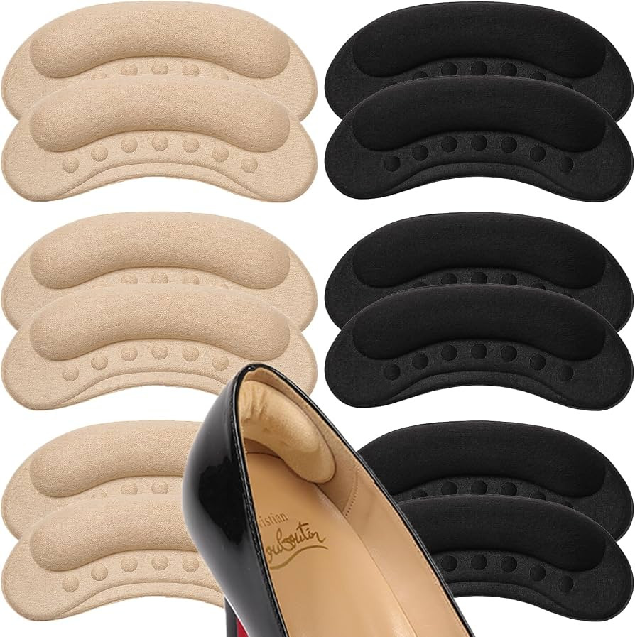 4D Heel Pads for Shoes Too Big, Mixed Grips Inserts, 6 Pairs | Amazon (US)