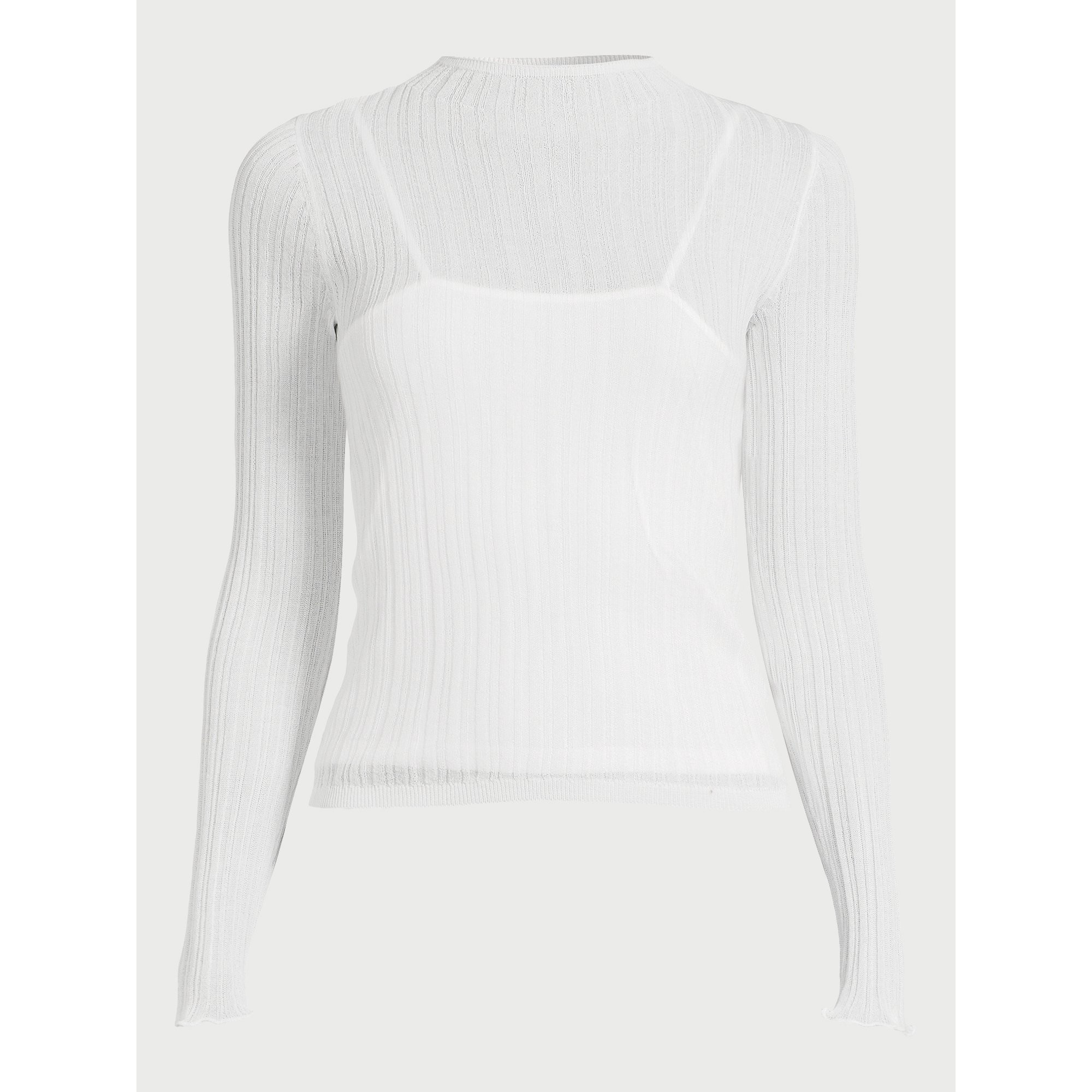 Scoop Women's Sheer Long Sleeve Sweater with Lining, Sizes XS to XXL | Walmart (US)