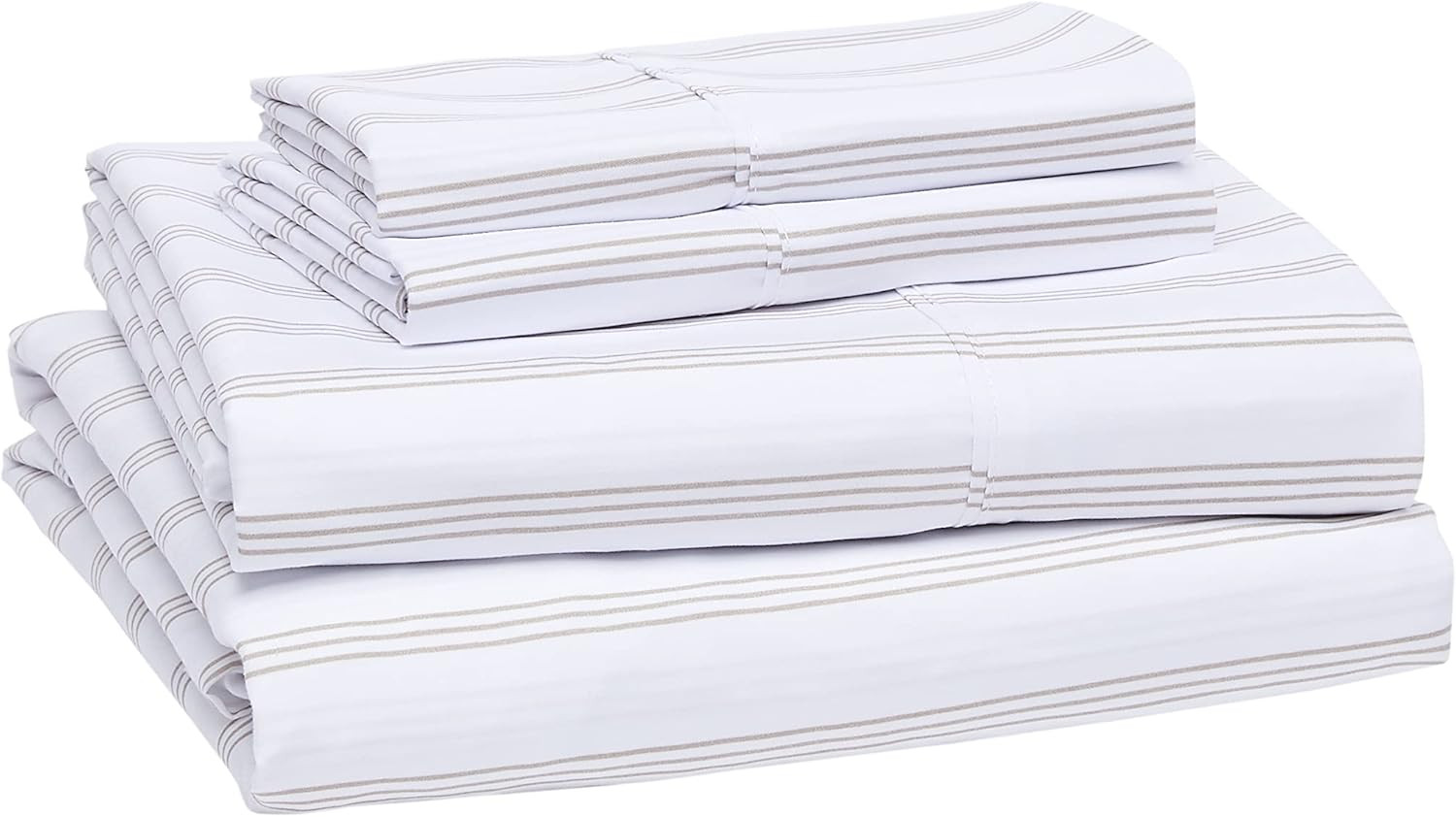 Amazon Basics Lightweight Super Soft Easy Care Microfiber Bed Sheet Set with 14" Deep Pockets - Q... | Amazon (US)