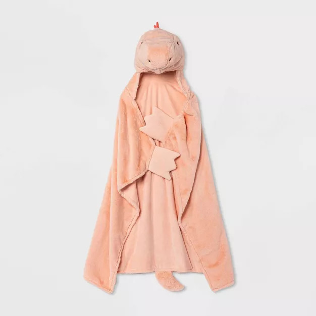 Dinosaur Hooded Blanket Pink - Pillowfort™ | Target