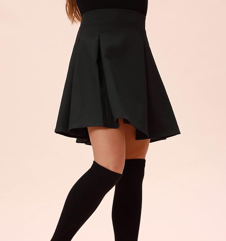 Danna Belle Girls High Waist Pleated Uniform Skirt A-Line Mini Dress Set 5-12Y | Amazon (US)