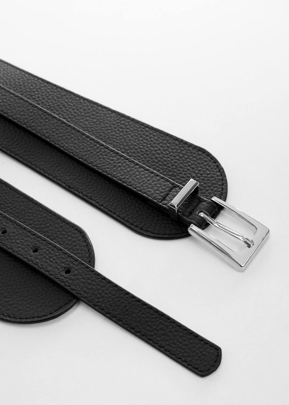 Wide leather belt -  Women | Mango United Kingdom | MANGO (UK)