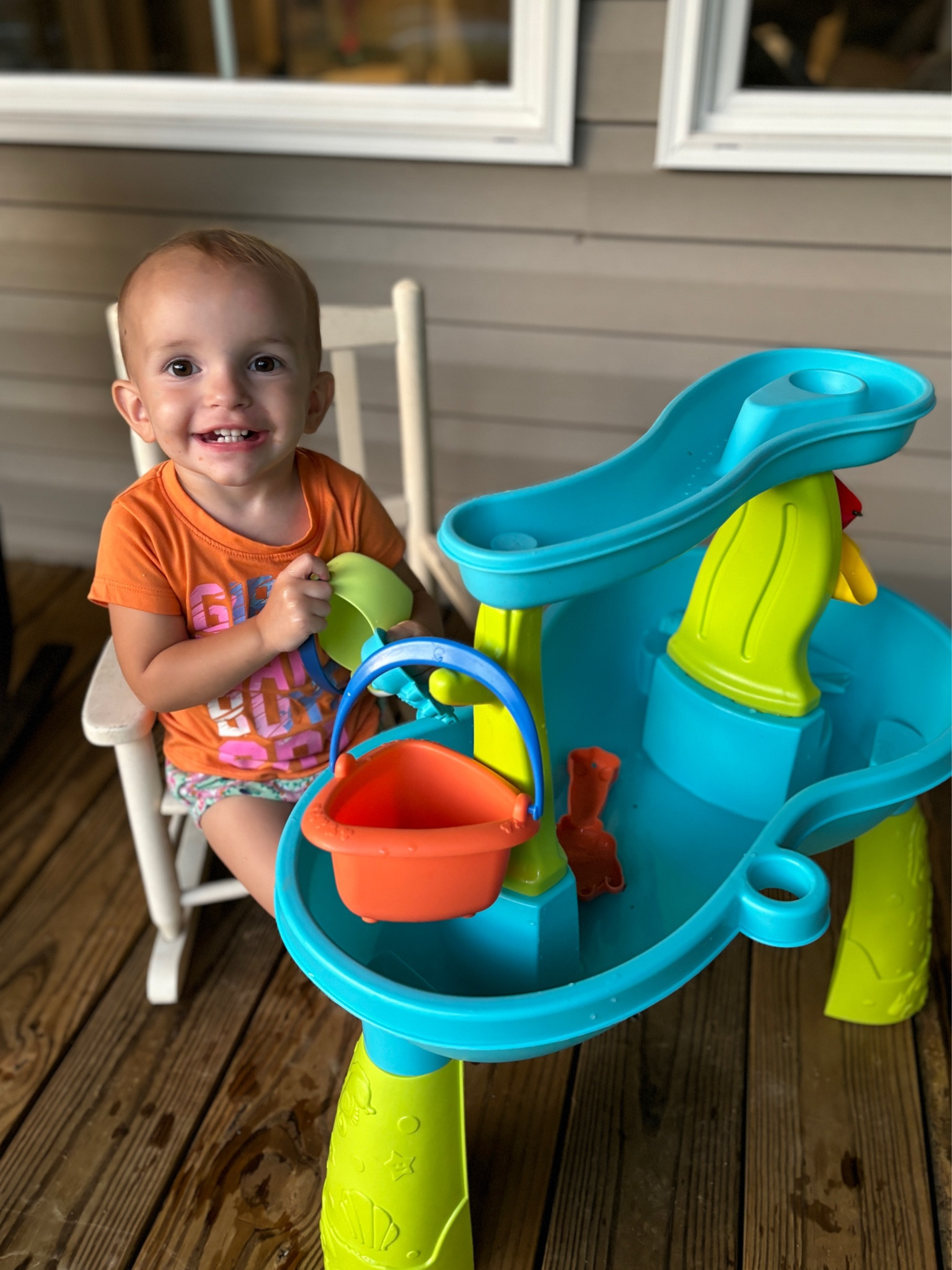 One of my top purchases was this tiny $19 water table with tons of accessories. It has kept her entertained for hours! We’ve had the big ones but they’re such a pain to keep clean. This one is small enough, that I literally take it inside to my sink and spray it out. ☀️

#LTKSwim #LTKActive #LTKBaby