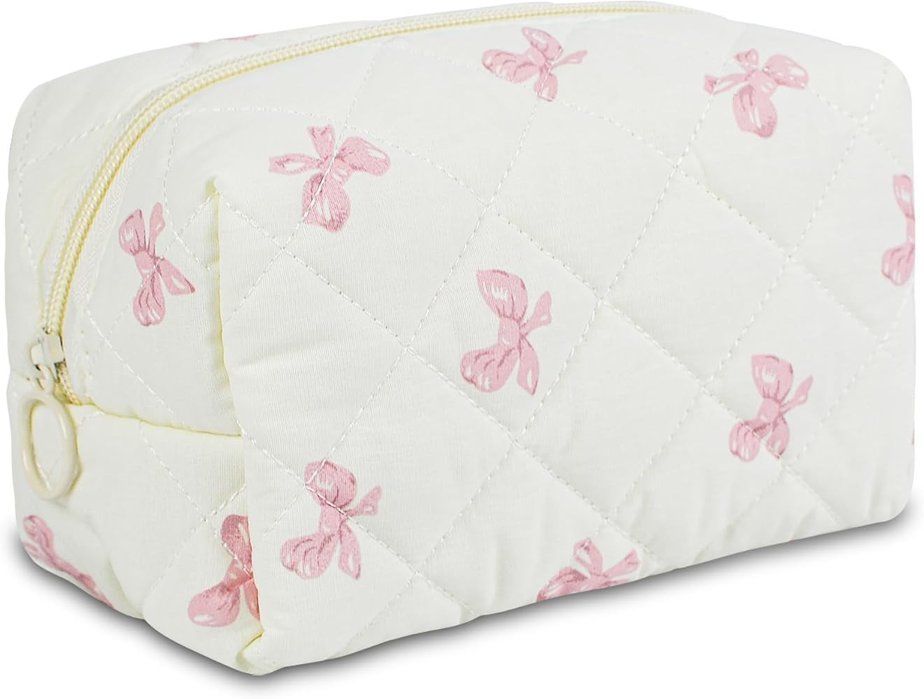 Quilted Makeup Pouch,Cotton Puffy Makeup Bag, Coquette Cosmetic Bag for Women and Girls, Aestheti... | Amazon (US)