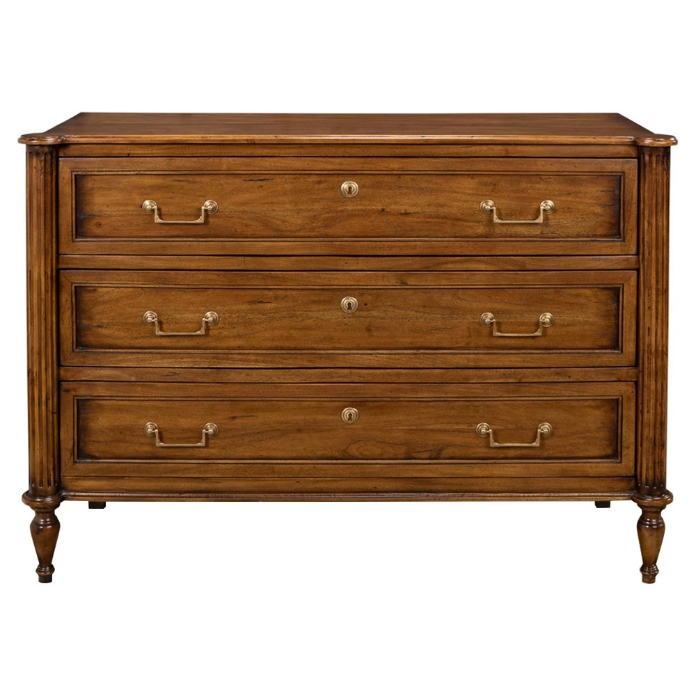 Mari French Country Brown Walnut Dresser | Kathy Kuo Home