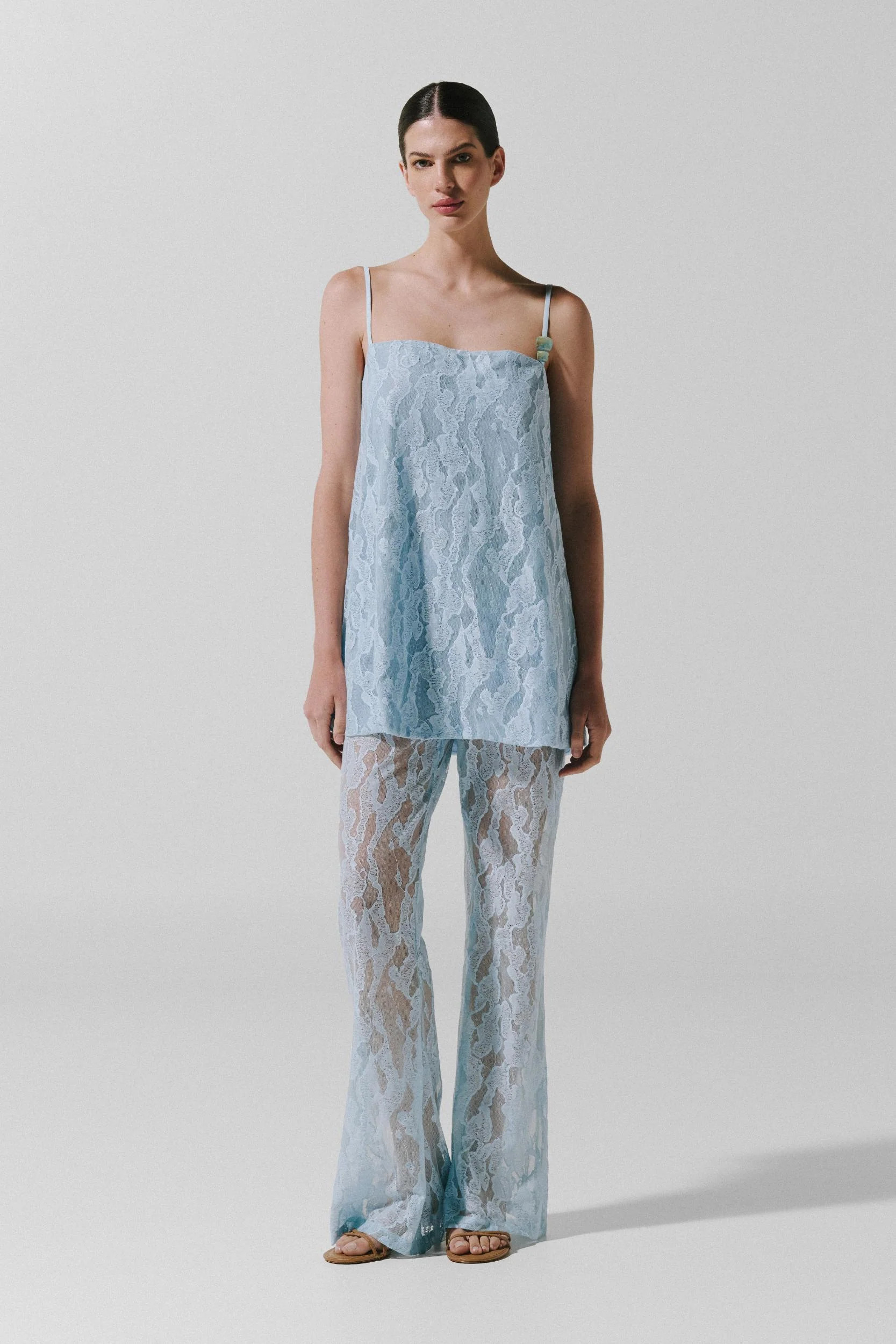 Porto Pants Blue in Lace fabric - Spring Summer 26 | BAOBAB INT