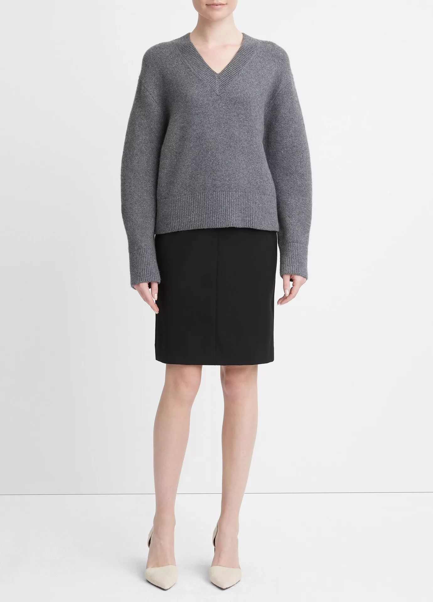 Wool and Cashmere Drop-Shoulder V-Neck Pullover | Vince LLC