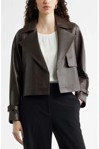Click for more info about Nordstrom Crop Leather Trench Coat (Women) | Nordstrom