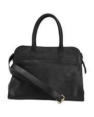 Made In Italy Leather Satchel Side Buckle Top Zipper | Handbags | Marshalls | Marshalls