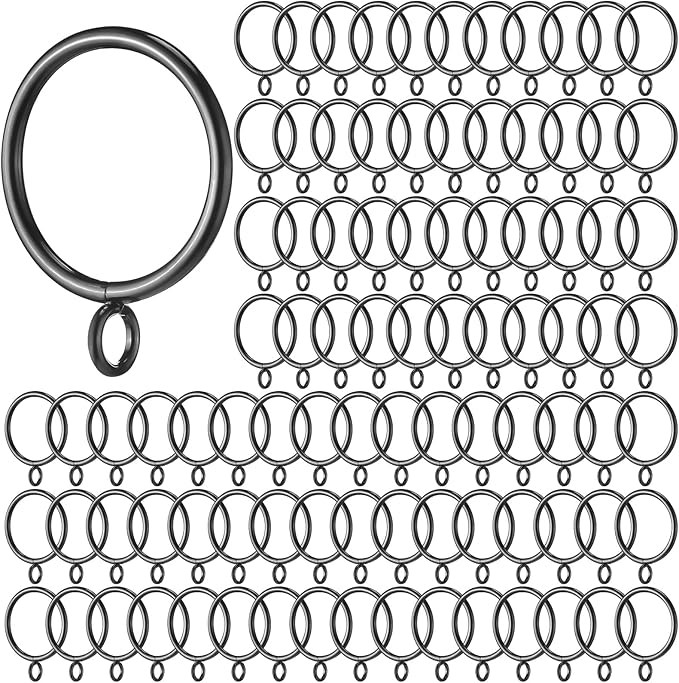 Maitys 100 Pcs Metal Curtain Rings with Eyelet 1.5-inch Inner Diameter Eyelet Curtain Rings for D... | Amazon (US)