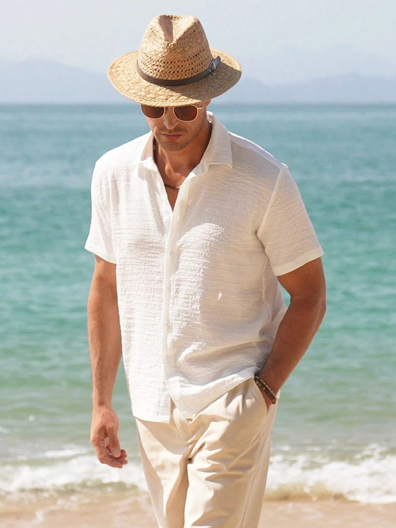 Men Solid Button Up Shirt | SHEIN