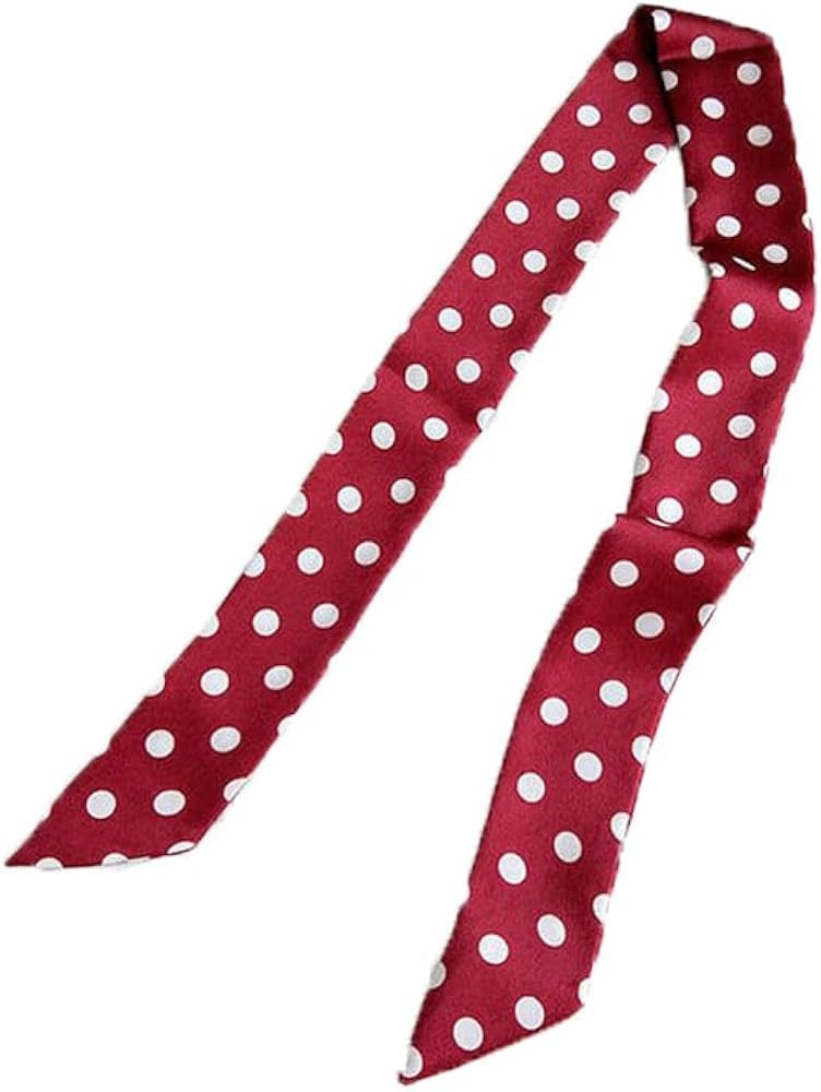 Silky Polka Dot Scarf, Long Narrow Neck Accessory, Handbag Handle Ribbon, Hair Band, Fashion Scar... | Amazon (US)