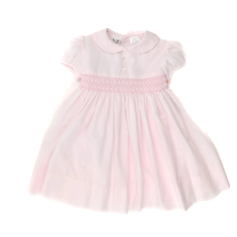 Sarah Louise Pink Button Smocked Dress | JoJo Mommy