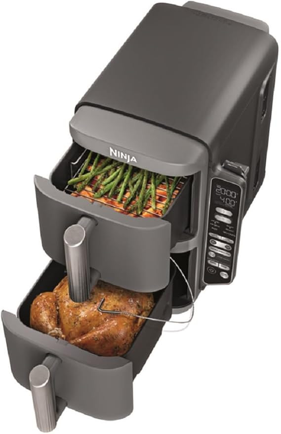 Ninja DoubleStack XL Smart Air Fryer, 2-Basket, 10 QT, 6-in-1, DoubleStack Technology Cooks 4 Foo... | Amazon (US)