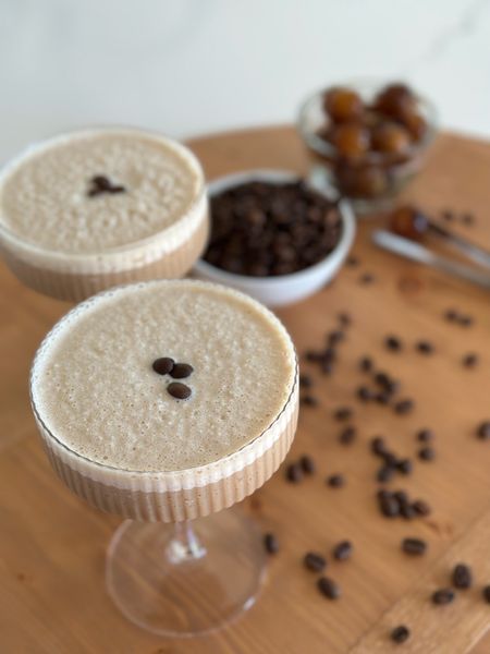 Frozen Espresso Martini 🤎 

The easiest recipe in the CUTEST STEMWARE! 

recipe | frozen espresso martini | coupe stemware | coffee | cold brew 

#LTKhome #LTKparties #LTKFind
