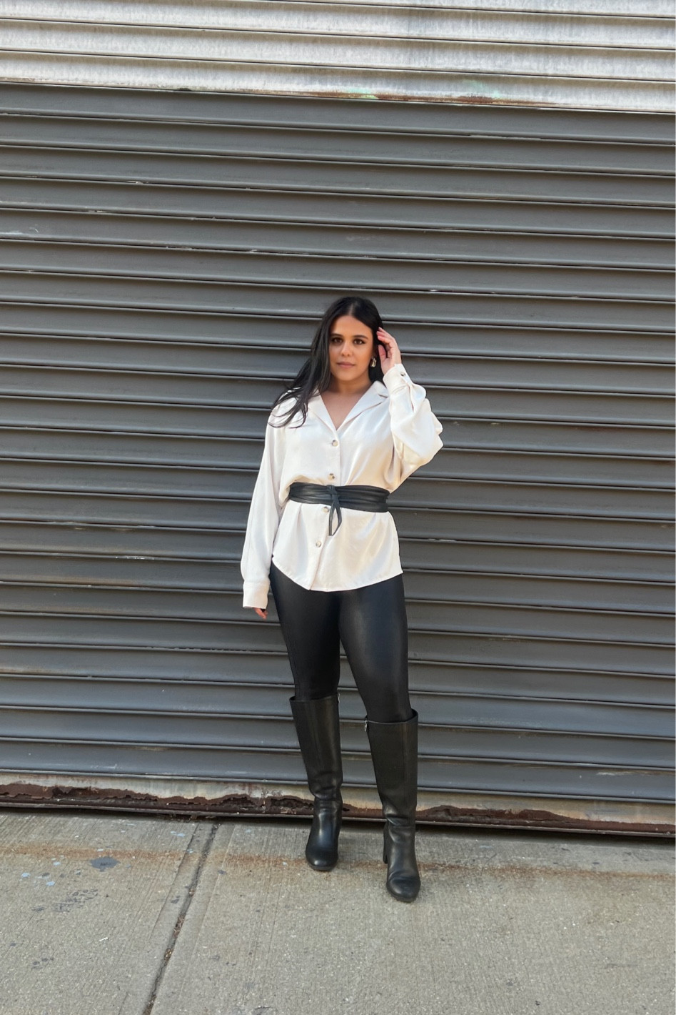 Spotted: an Upper East Sider making an entrance in a chic Aritzia top. Who needs an invite when every sidewalk is your runway?"
Glam up your gossip-worthy moments in a getup that's as versatile as it is vogue.
You know you want it. Click the link and make it yours, XOXO.

In the city that never sleeps, this look is your ticket to turning heads. The blouse, airy and pristine from Aritzia, is a nod to classic luxury with a twist, cinched by a belt that whispers 'one-of-a-kind' from Etsy. Slide into these Spanx leather leggings for a sleek finish, and there you have it—a look that's ready for a Manhattan minute or a Brooklyn beat. As for the shoes, well, let's just say they're made for walking into your next impromptu adventure. Trust me, with this ensemble, you're not just wearing the trend, you are the trend.



#LTKstyletip #LTKparties #LTKmidsize