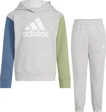 adidas Kids' Colorblock Fleece Hoodie & Joggers Set | Nordstrom | Nordstrom