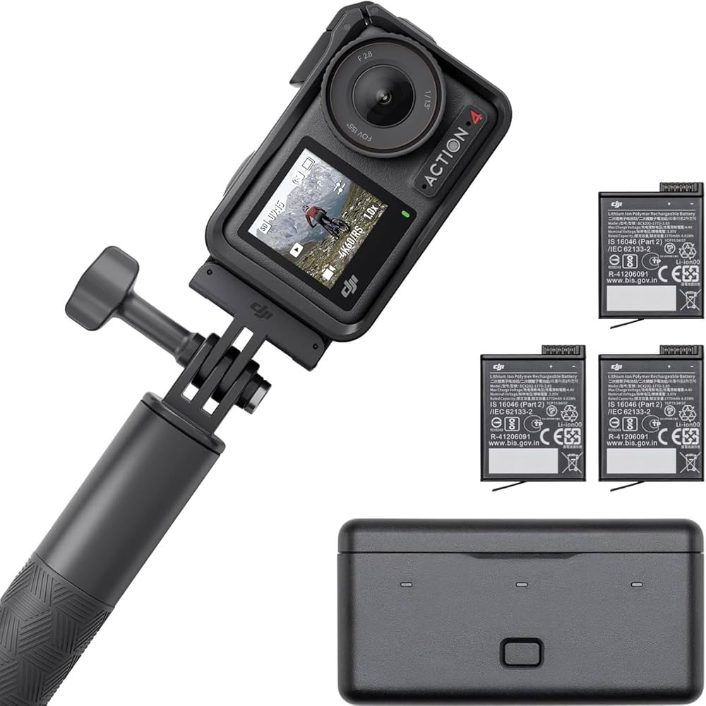 DJI Osmo Action 4 Adventure Combo, 4K/120fps Waterproof Action Camera with a 1/1.3-Inch Sensor, 1... | Amazon (US)