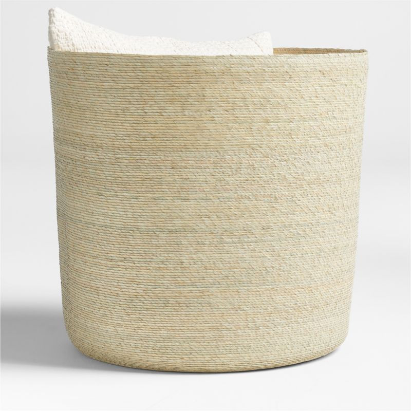 Palmera Extra-Large Woven Blanket Basket | Crate & Barrel | Crate & Barrel