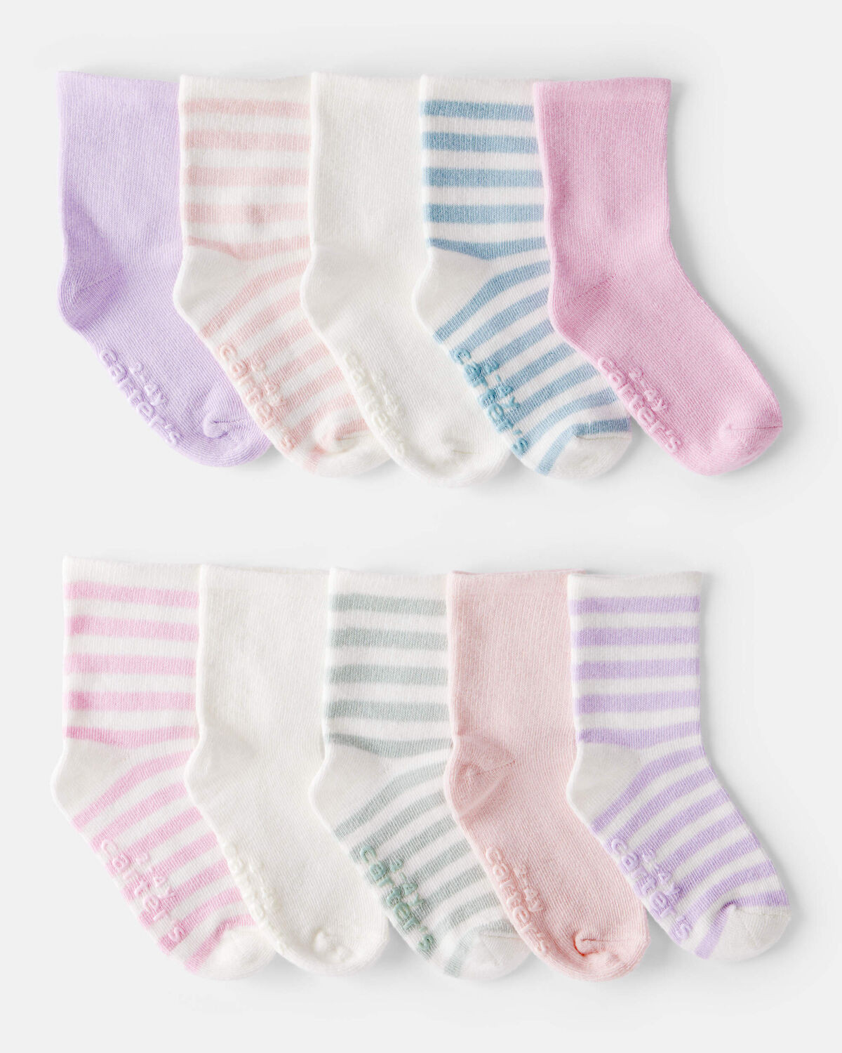 Toddler Girl 10-Pack Striped Crew Socks | Carter's Inc
