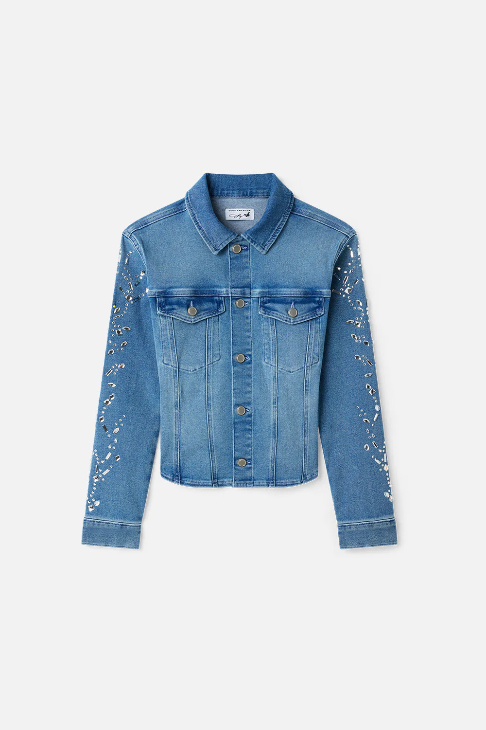 DOLLY CRYSTAL FITTED JACKET | INDIGO1089 - GOOD AMERICAN | Good American