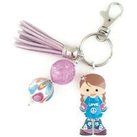 Groovy Girl Key Chain, Hippie Chick Boho Peace Love Gifts, Gifts | Etsy (US)