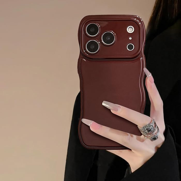 FABSPARK for iPhone 17 Pro Max Case, Soft Wave Design Wavy Frame,Wine Red | Amazon (US)